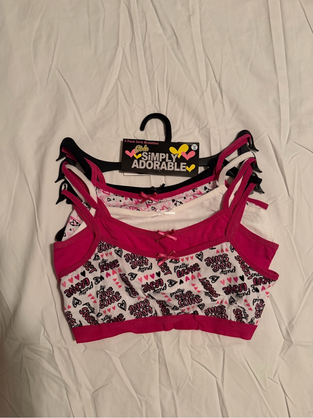 Simply Adorable Girls Bralette Bundle 5-Pack Size Small NWT